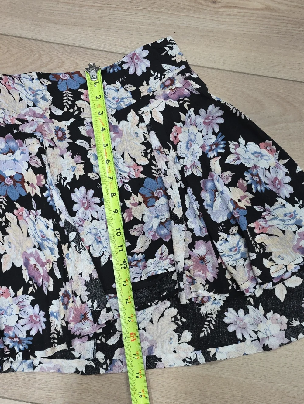 Free People Floral Pleated Pastel Assymetrical High Low Mini Skirt